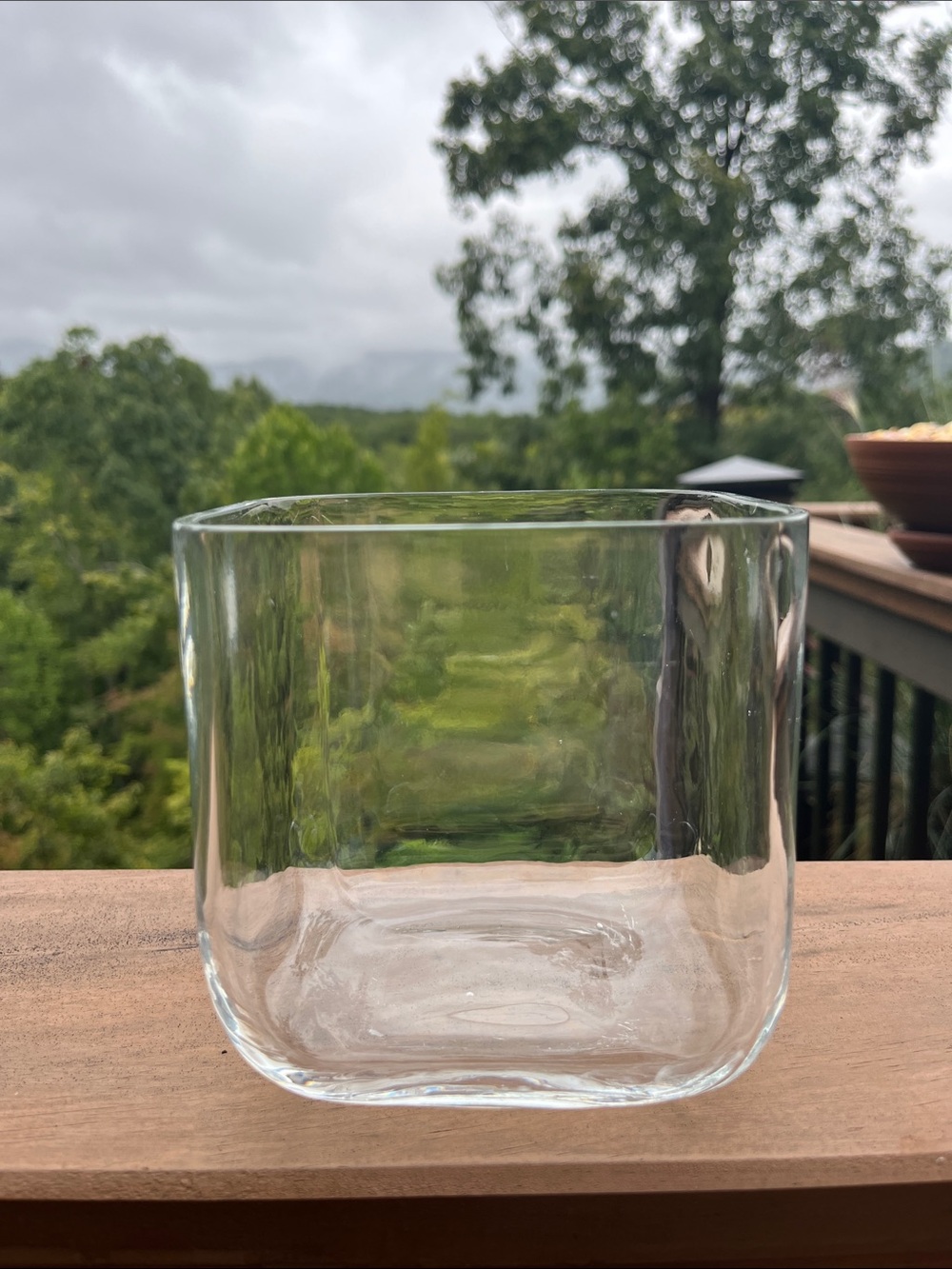 Thick Clear Glass Square Bowl Vase 5” x 5” Modern Minimalist Decor